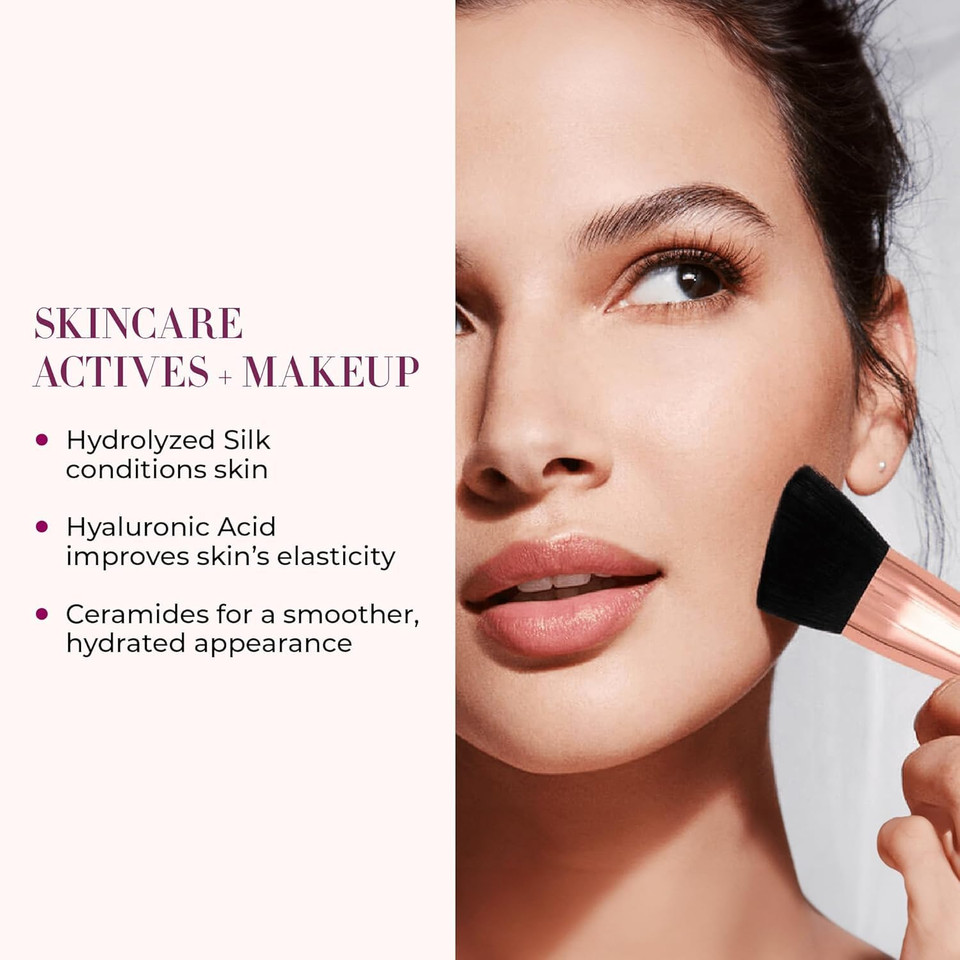 Luminess Airbrush Veil Tinted Moisturizer With Buffing Brush, Medium Warm 050 - Lightweight, Hydrating & Skin-Plumping Face Moisturizer Spray - Facial Skin Tint With Hyaluronic Acid, Ceramides & Aloe