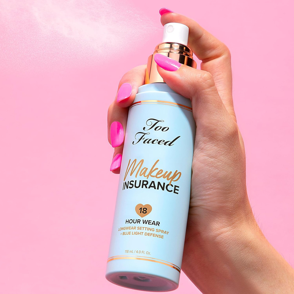Too Faced Makeup Insurance Setting Spray | Hydrating, Long Lasting, Vegan + Cruelty Free, 4 Fl Oz Too Faced Makeup Insurance Setting Spray | Hydrating, Long Lasting, Vegan + Cruelty Free, 4 Fl Oz