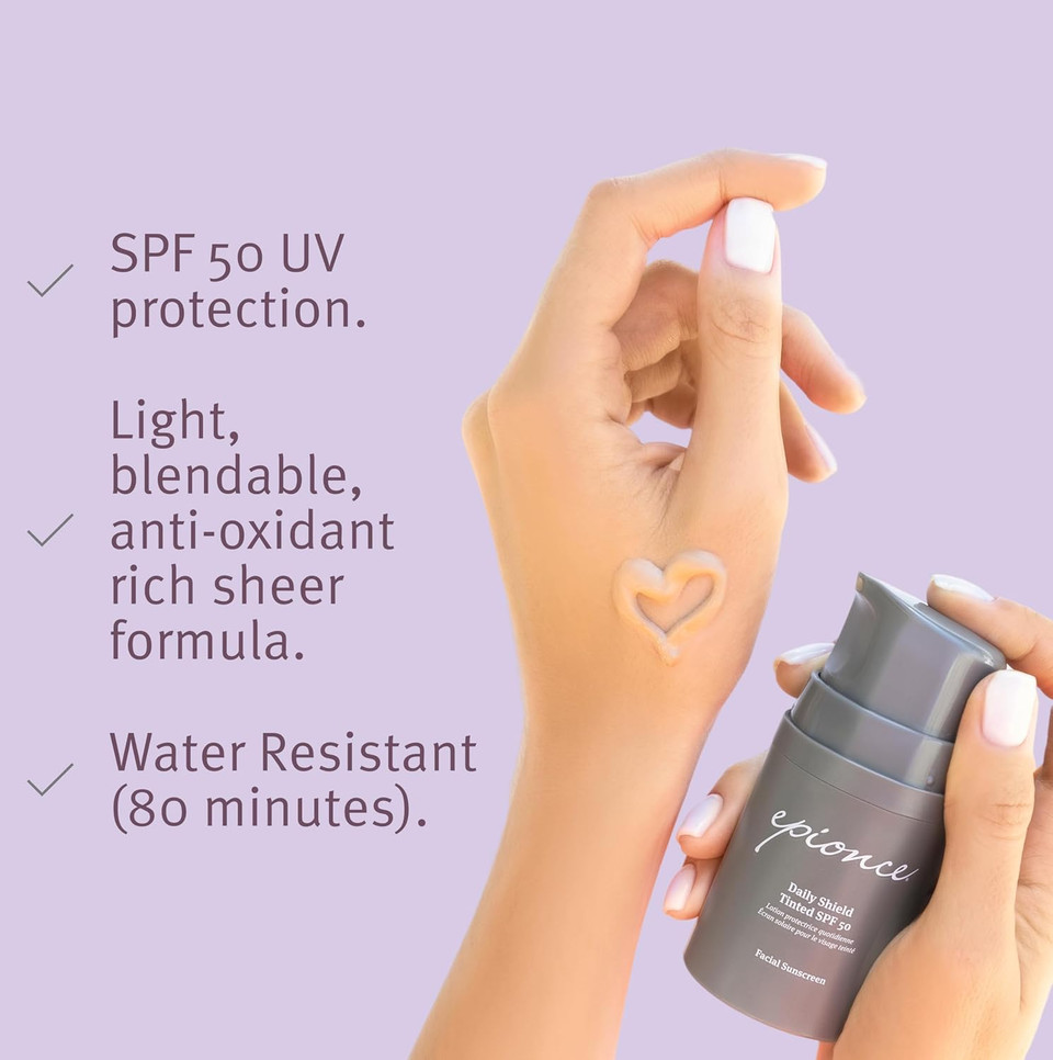 Epionce Daily Shield Tinted Spf 50 Sunscreen - Water Resistant Broad Spectrum Uv Protection Facial Sunscreen With Titanium Dioxide & Zinc Oxide, For All Skin Types, Dermatologist Skincare