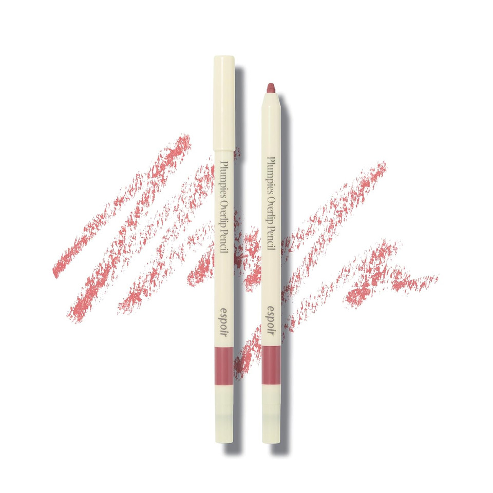 Espoir Plumpies Lip Collection Overlip Pencil #Warming Volume ¦Pencil Type Color Lip Liner With Plumping Effects ¦ Sharpener Included For Define Lip Lines ¦ Voluminous Lip Makeup With Mlbb Color
