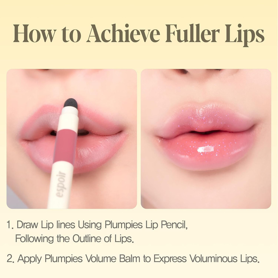 Espoir Plumpies Lip Collection Overlip Pencil #Warming Volume ¦Pencil Type Color Lip Liner With Plumping Effects ¦ Sharpener Included For Define Lip Lines ¦ Voluminous Lip Makeup With Mlbb Color