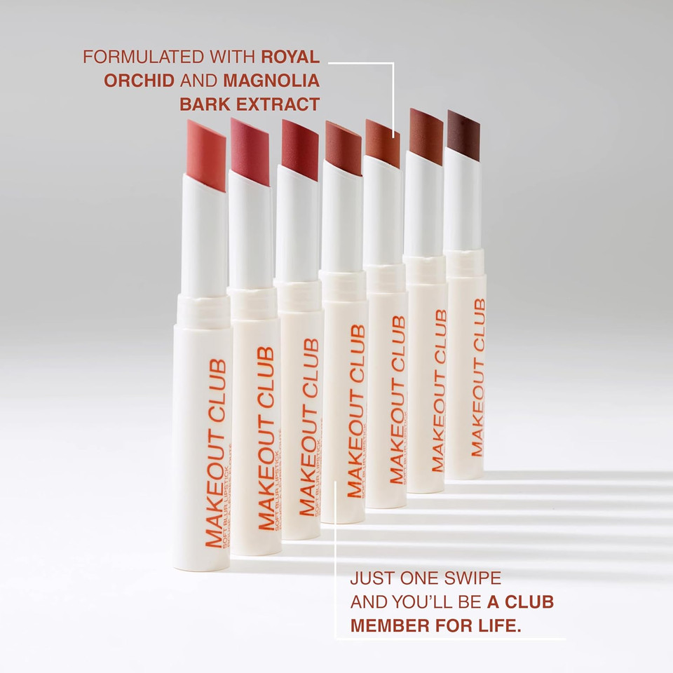 Freck Beauty Makeout Club Soft Blur Lipstick  Medium-To-Full Coverage, 8-Hour Wear, Transfer-Proof, Buildable Soft Matte Finish, Wearable Color For All Skin Tones | Main Character (Rose Brown)