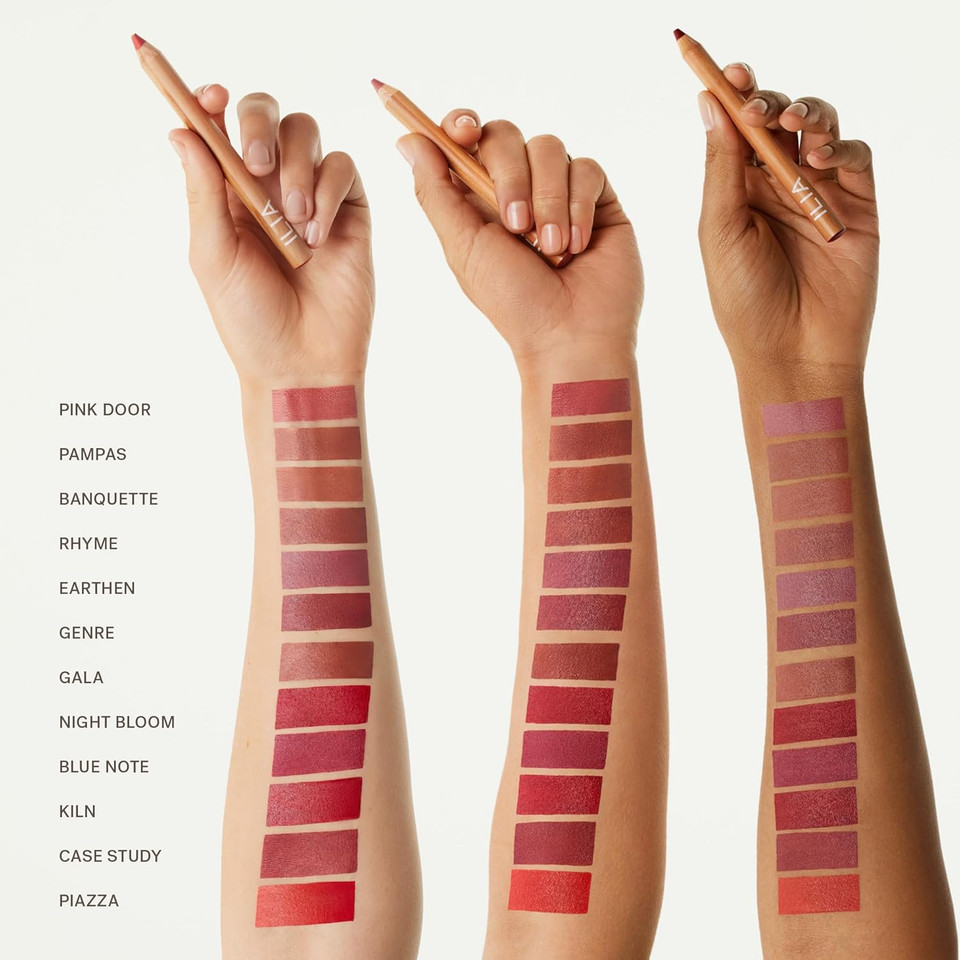 Ilia - Lip Sketch Hydrating Crayon | Hydrate, Plump, Smooth, Strengthen | Long Lasting Up To 12-Hours, Bleed-Resistant, Soft-Matte | Barrier-Building, Non-Toxic, Cruelty-Free (Rhyme)