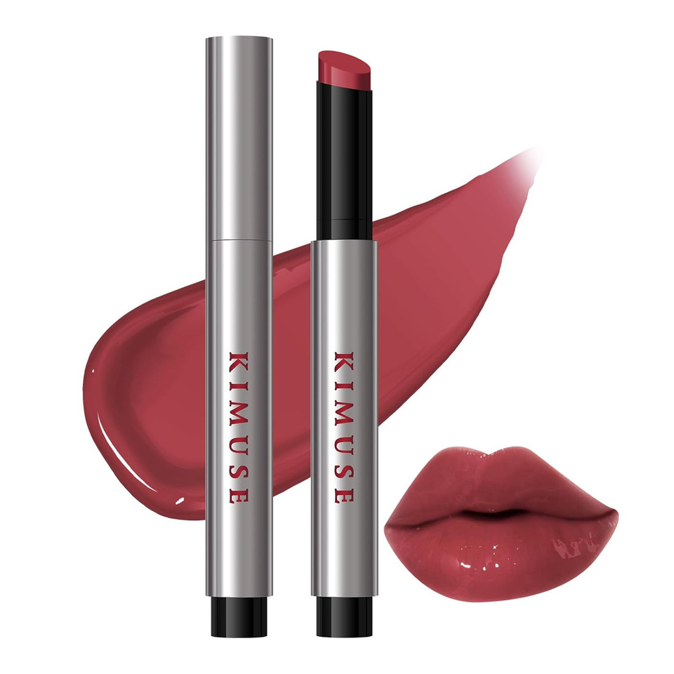 Kimuse Lip Plumper, Hydrating Korean Lip Gloss, Click Tinted Lip Balm Solid Lipstick For Plumps & Moisturizes, Long-Wearing All-In-One Lip Plumping, Gloss, Balm
