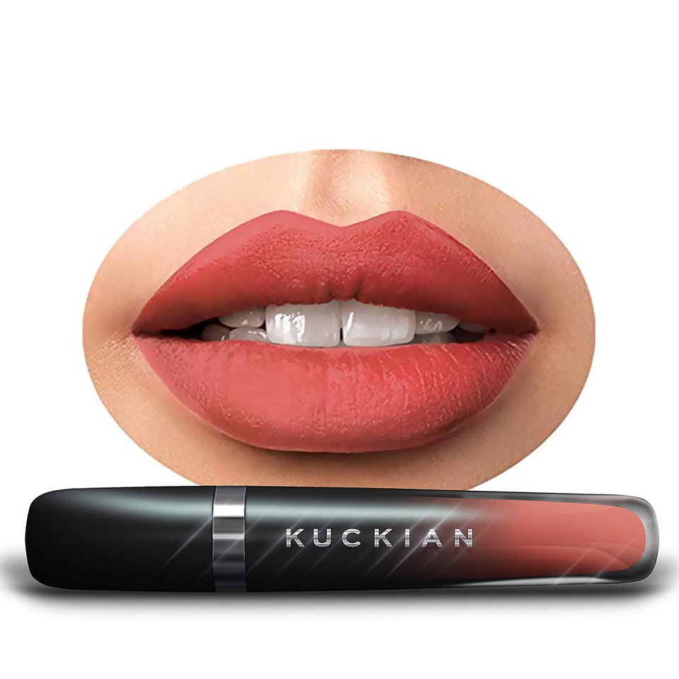 Simi - Lasting Peach Coral Lipstick Matte (Very Natural & Flattering) - Liquid Velvet Supremé By Kuckian - Vitamin E, Cruelty Free, Matte Lipstick, Vegan, Long Lasting