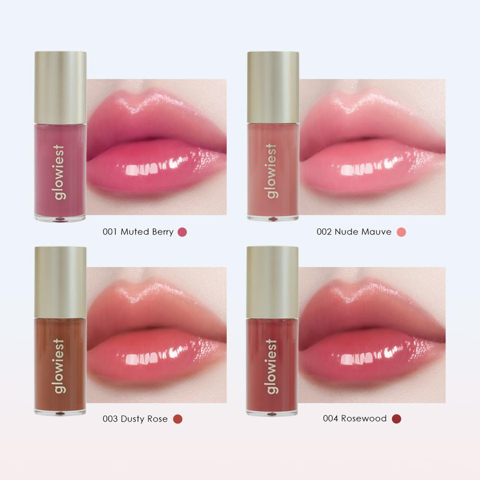 Dream Glow Tinted Lip Oil ; 3-In-1 Formula: Lip Gloss With A High Shine Finish, Non-Sticky Long Lasting | Korean Plumped Tinted Lip Oil - 0.19 Fl. Oz. 5.7 Ml (001 Muted Berry, Original)