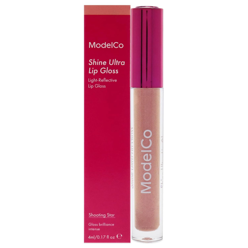 Modelco Shine Ultra Lip Gloss - Shimmer-Infused Formula - Light-Reflecting And Hydrating - Long-Wear, High-Shine Color And Volume - For Super Luscious Lips In Seconds - Superstar - 0.17 Oz