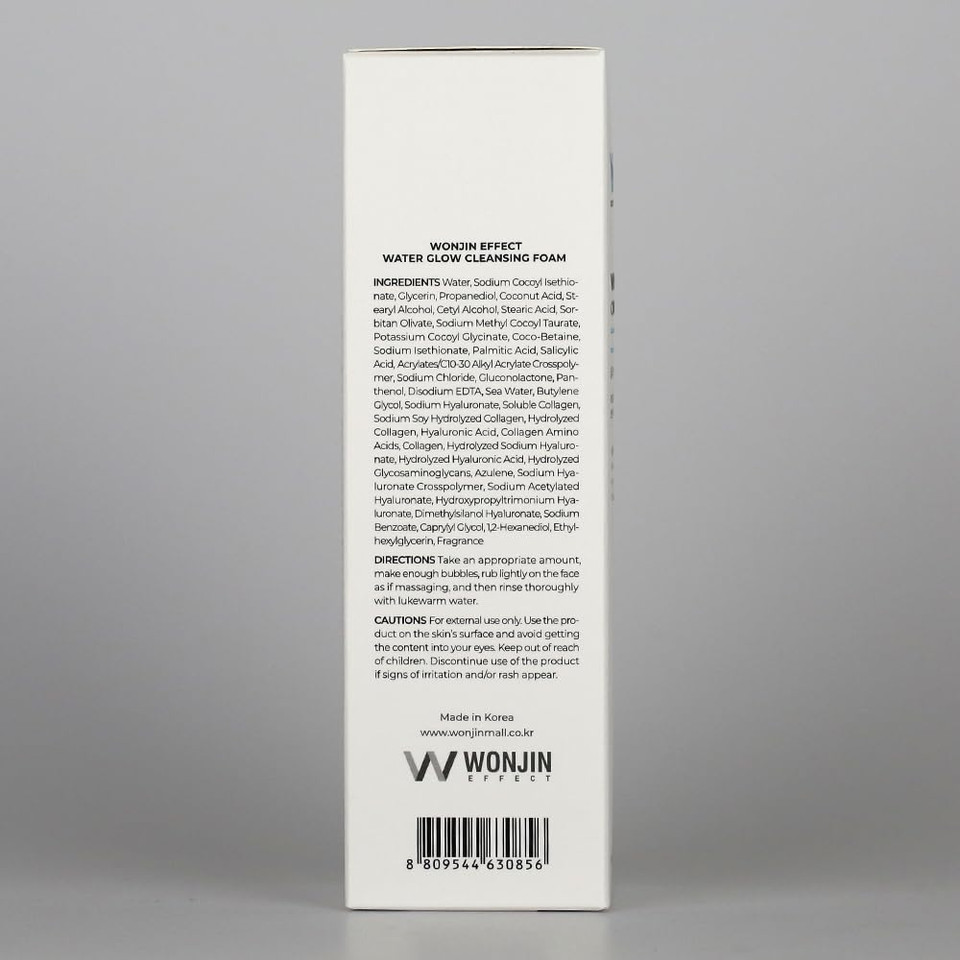 Water Glow Cleansing Foam 5.29 Fl Oz, Oil Free, Hypoallergenic Facial Cleanser, Hydrating Face Wash, Salicylic Acid, Bha & Pha, Hyaluronic Acid, Sensitive Skin, Kbeauty