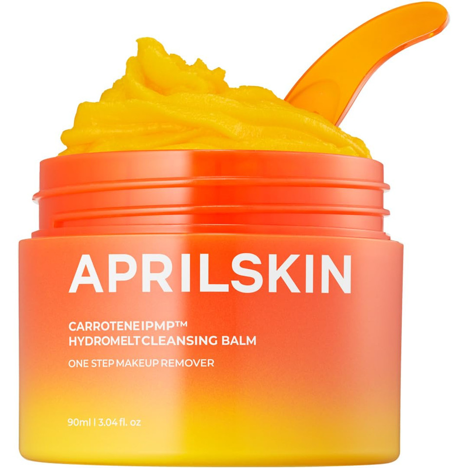 Aprilskin Carrotene Ipmp Hydromelt Cleansing Balm, 3.04 Fl.Oz, Noncomedogenic, Grapefruit Peel Oil, O-Cymen-5-Ol Helps Reduce Blackheads & Breakouts, For Sensitive & Oily Skin, Korean Skincare