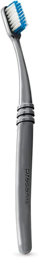 Preserve Ocean Plastic Initiative (Popi) Adult Toothbrush, Made In Usa From Recycled Ocean Plastic, Charcoal Grey, Soft, 1 Count