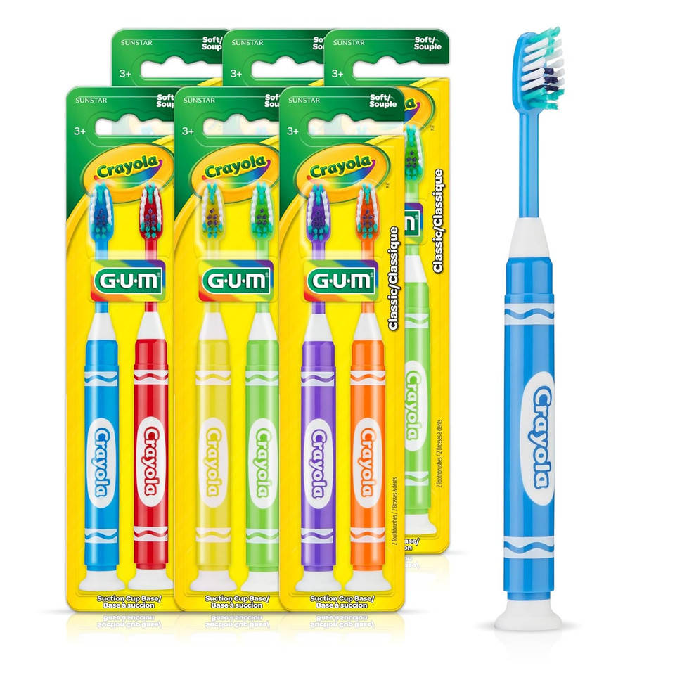 Gum Crayola Marker ChildrenS Toothbrush, Soft Bristled Kids Toothbrush Set Age 5+, Suction Cup Base, 2Ct (6Pk) Gum Crayola Marker ChildrenS Toothbrush, Soft Bristled Kids Toothbrush Set Age 5+, Suction Cup Base, 2Ct (6Pk)