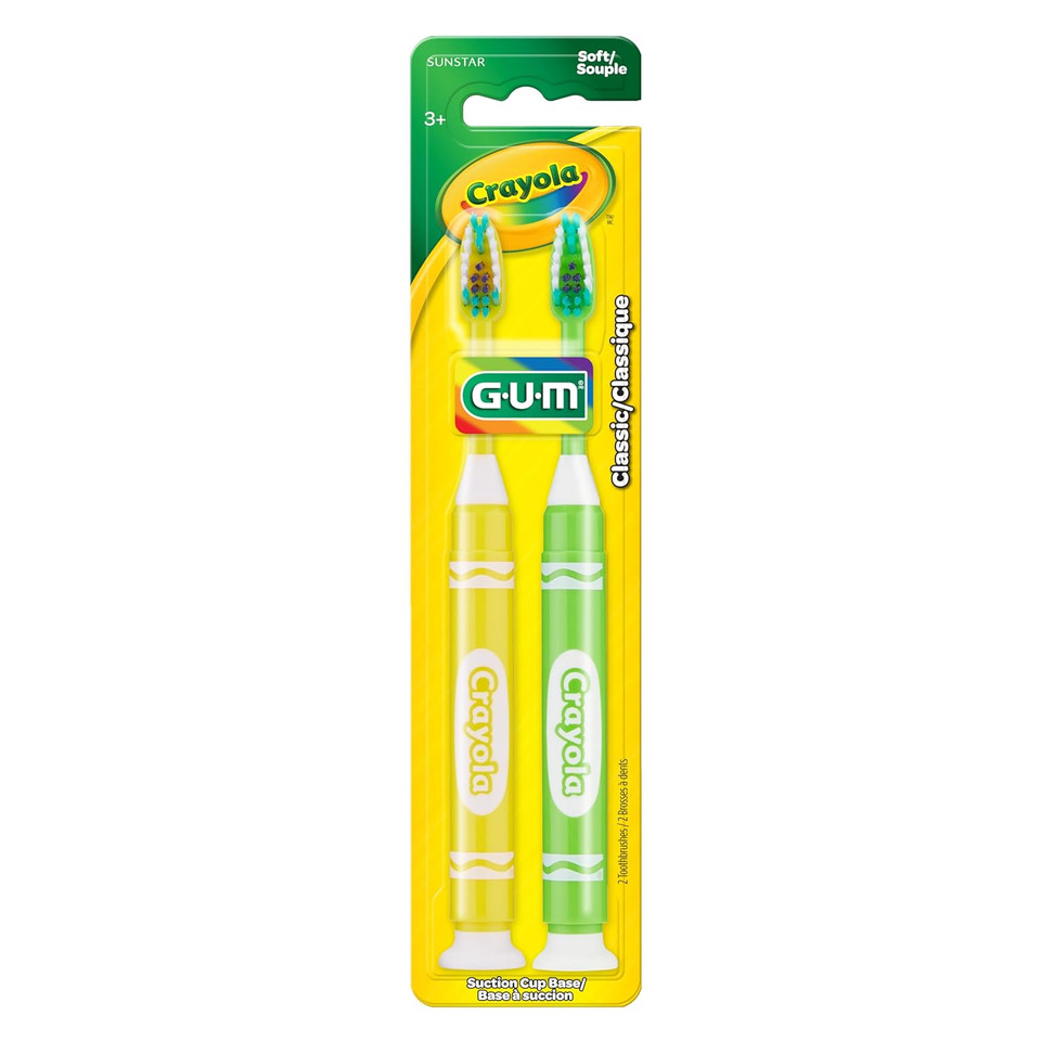 Gum Crayola Marker ChildrenS Toothbrush, Soft Bristled Kids Toothbrush Set Age 5+, Suction Cup Base, 2Ct (6Pk) Gum Crayola Marker ChildrenS Toothbrush, Soft Bristled Kids Toothbrush Set Age 5+, Suction Cup Base, 2Ct (6Pk)
