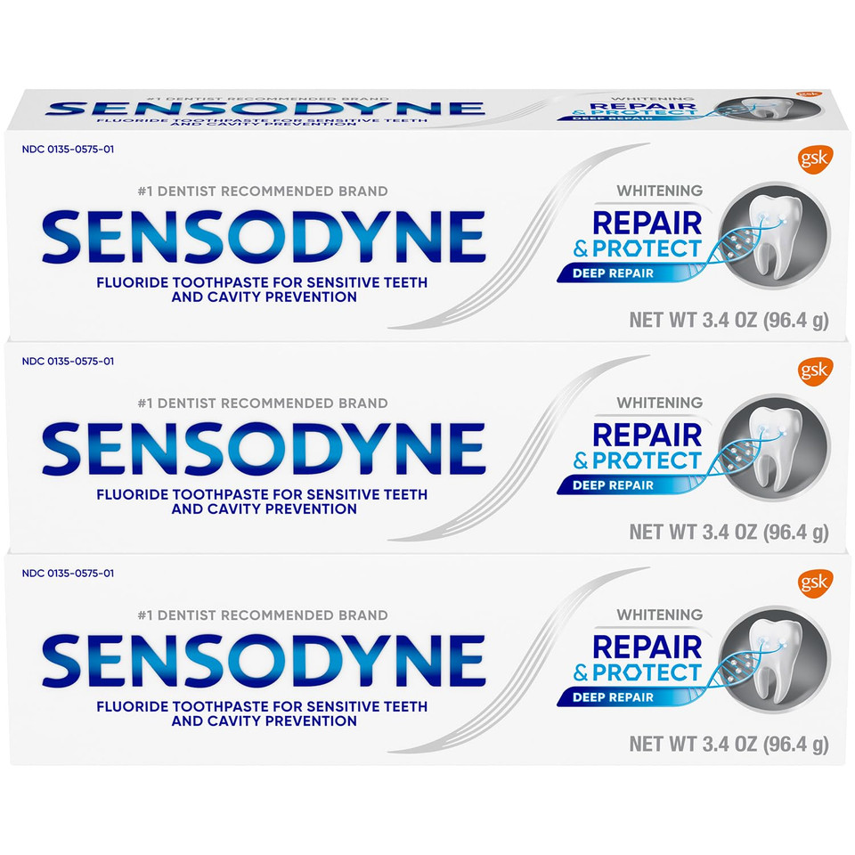 Sensodyne Repair And Protect Mint Toothpaste, Toothpaste For Sensitive Teeth And Cavity Prevention, 3.4 Oz