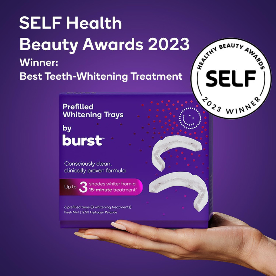 Burst Sensitive Teeth Friendly Whitening Kit | 3 Treatments With 12.5% Hydrogen Peroxide | Up To 3 Shades Whiter After First Use | Prefilled Gel Trays