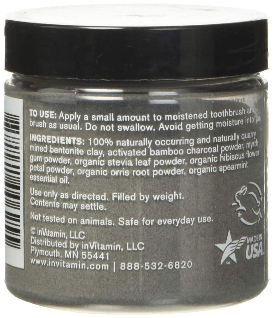 Natural Whitening Activated Charcoal Powder For Teeth And Gums (Spearmint)