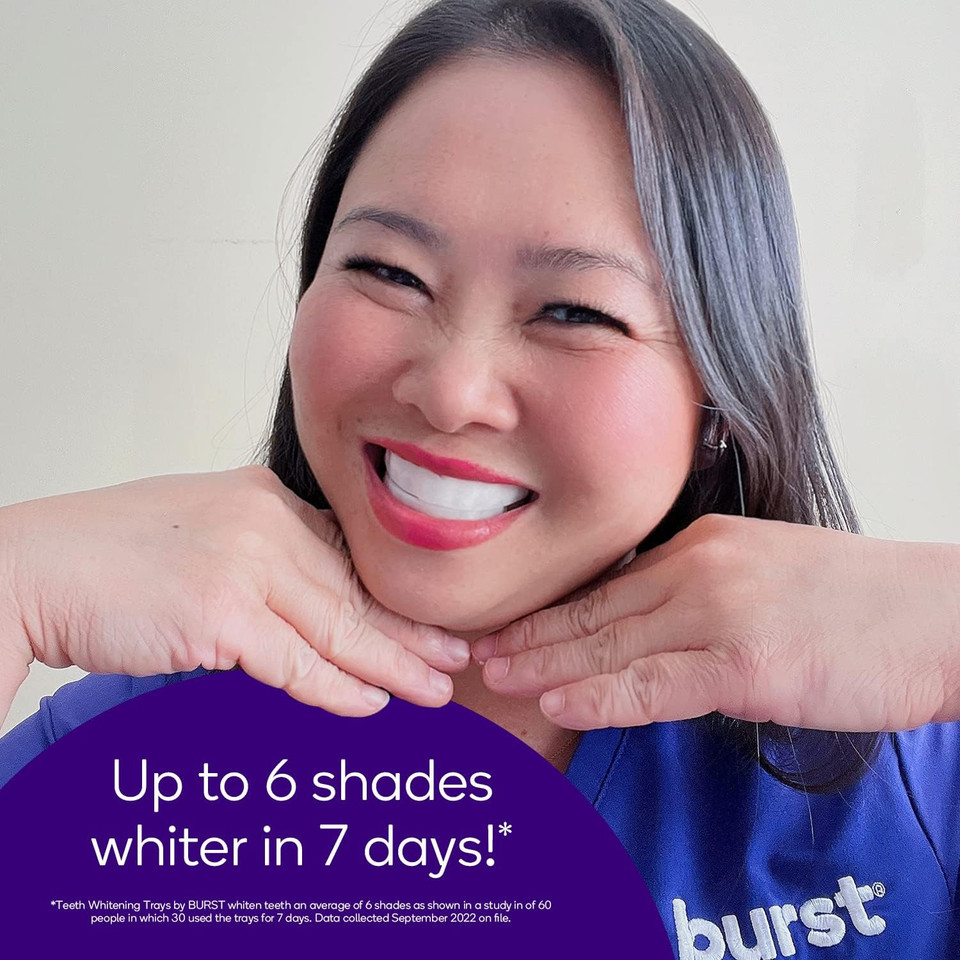 Burst Sensitive Teeth Friendly Whitening Kit | 7 Treatments With 12.5% Hydrogen Peroxide | Results In 15 Min. + Up To 6 Shades Whiter In 1 Week | Prefilled Gel Trays Burst Sensitive Teeth Friendly Whitening Kit | 7 Treatments With 12.5% Hydrogen Peroxide | Results In 15 Min. + Up To 6 Shades Whiter In 1 Week | Prefilled Gel Trays