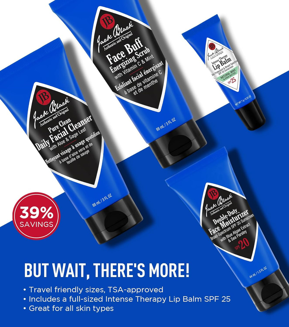 Jack Black Set For Men  Mens Skin Care Kit, Mens Skincare Gift Set