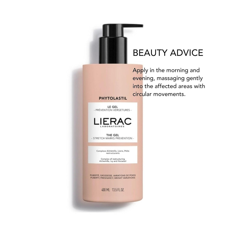 Lierac Phytolastil Stretch Mark Prevention Gel - Hydrates, Prevents Stretch Marks & Soothes Skin On Stomach, Bust,Thighs & Buttocks, Non-Scented & Suitable For Pregnancy & All Skin Types - 400Ml