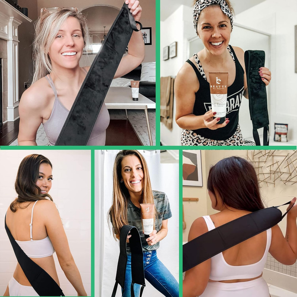 Self Tanner Back Applicator - Ultra Soft Sunless Tanning Applicator For The Perfect Streak-Free Fake Tan, Velvety Soft Tanning Lotion Applicators, Reusable, Use With Any Self Tan Product