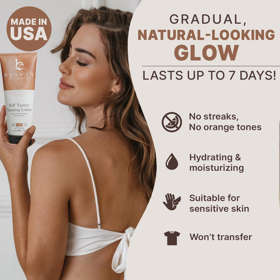 Self Tanning Bundle - Sunless Tanning Lotion Best Sellers With Self Tan Mitt, Exfoliating Glove And Face Tanner Mitt, Best Self Tanner For Face And Body Kit For Streak Free, Sunless Tan Results