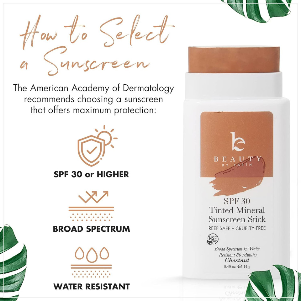Tinted Sunscreen For Face - Spf 30 Tinted Mineral Sunscreen Face Stick Sun Screen, Travel Size Zinc Sunblock For Sensitive Skin