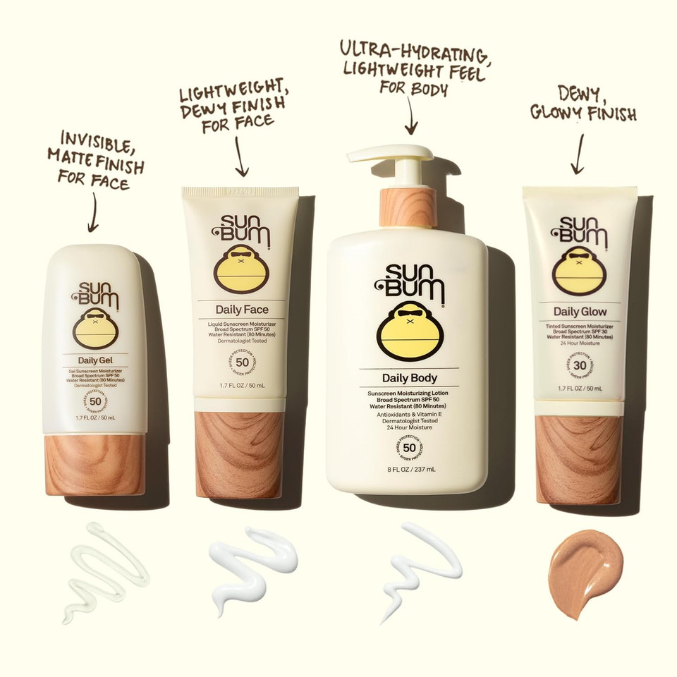 Sun Bum Daily Spf 30 Glow Sunscreen Face Lotion - Moisturizing Facial Sunscreen - Tinted - Dewy Finish - Hawaii 104 Act Compliant (Made Without Octinoxate & Oxybenzone) - Travel Friendly - 1.7 Oz