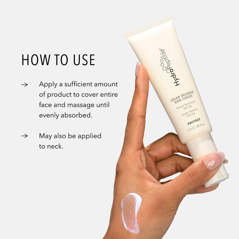 Hydropeptide Solar Defense Face Sunscreen, Spf 50 Broad Spectrum, Non-Tinted, Moisturizer & Antioxidant Rich, 1.7 Ounce