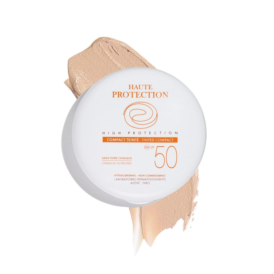 Avène High Protection Tinted Compact, Mineral Sunscreen, Tinted Sunscreen, Broad Spectrum Spf 50+, Uva/Uvb Blue Light Protection, 100% Mineral, Water Resistant, Non-Greasy, Fragrance-Free
