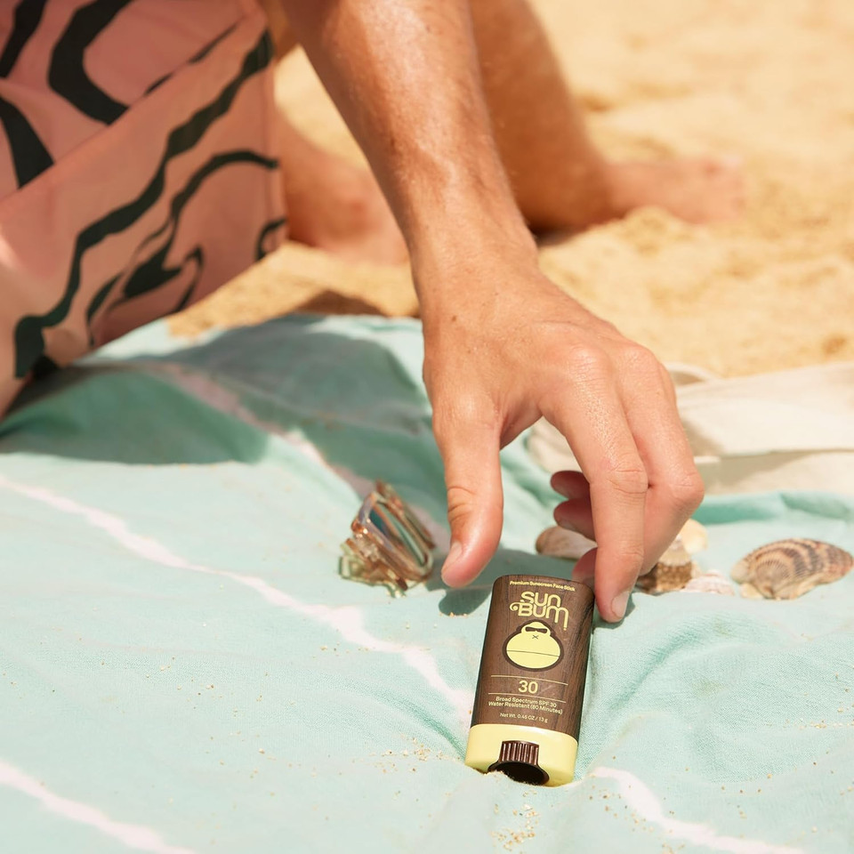 Sun Bum Original Spf 30 Face Stick Sunscreen - Water-Resistant Broad Spectrum Facial Sunscreen With Vitamin E - Hawaii 104 Act Compliant (Without Octinoxate & Oxybenzone) - Travel Friendly - 0.45 Oz