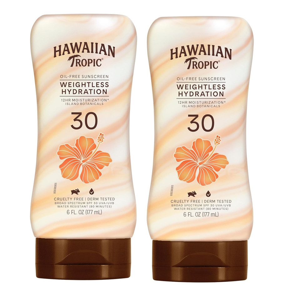 Hawaiian Tropic Weightless Hydration Lotion Sunscreen Spf 50, 6Oz | Oil Free, Broad Spectrum, Oxybenzone Free, Body Sunscreen