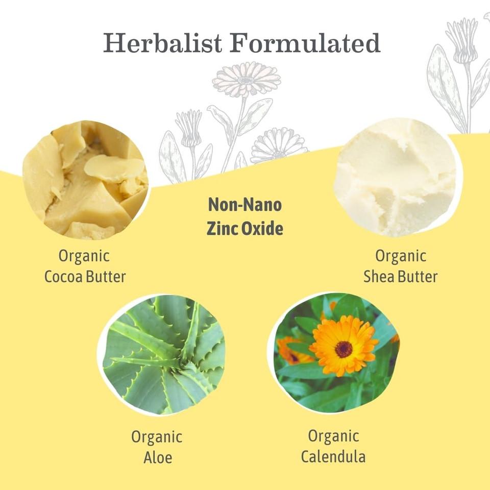 Earth Mama Lady Face® Tinted Mineral Sunscreen Face Stick Spf 40 Light/Medium Tint | Contains Organic Shea & Cocoa Butter | Foundation + Concealer Blends With Most Skin Tones