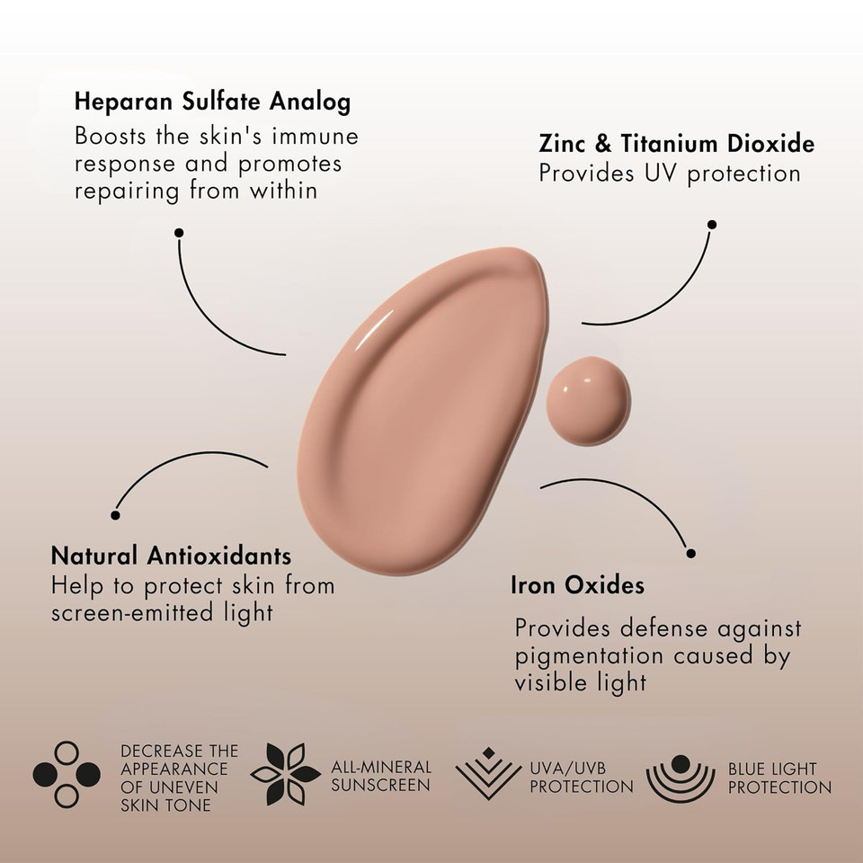 Senté Even Tone Mineral Sunscreen Tinted | Hydrating & Lightweight Uva/Uvb Protection | Reduces Redness & Discoloration | 40-Min Water-Resistant | 1.7 Fl Oz