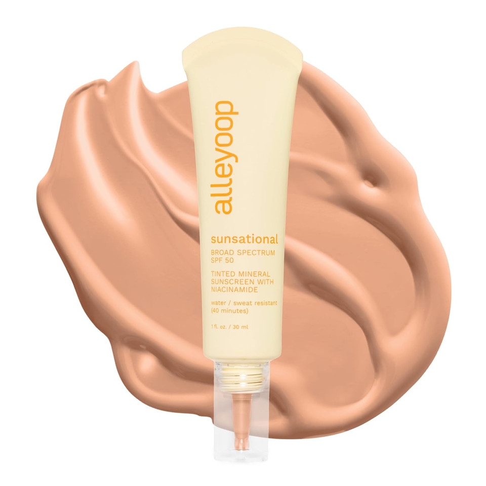 Alleyoop Sunsational Tinted Moisturizer Spf 50 For Face Broad Spectrum  100% Mineral Face Sunscreen With Jojoba, Hydrating & Soothing Tinted Sunscreen, Vegan & Cruelty-Free (Glisten)