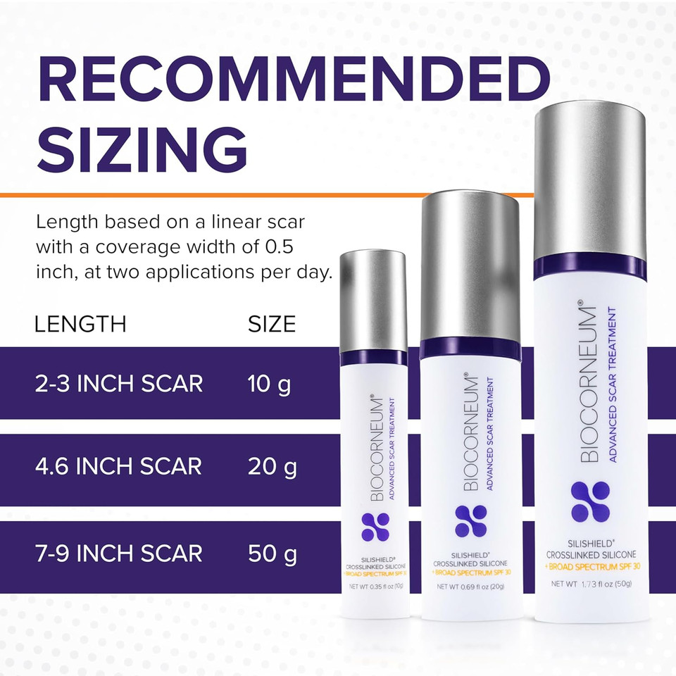 Biocorneum Scar Gel Scar Treatment With Silishield® & Spf 30 20G  Scar Treatment For Surgical Scars Removal - Made In The Usa - Surgeon Recommended For New & Old Scars - For Children Over 6 Months