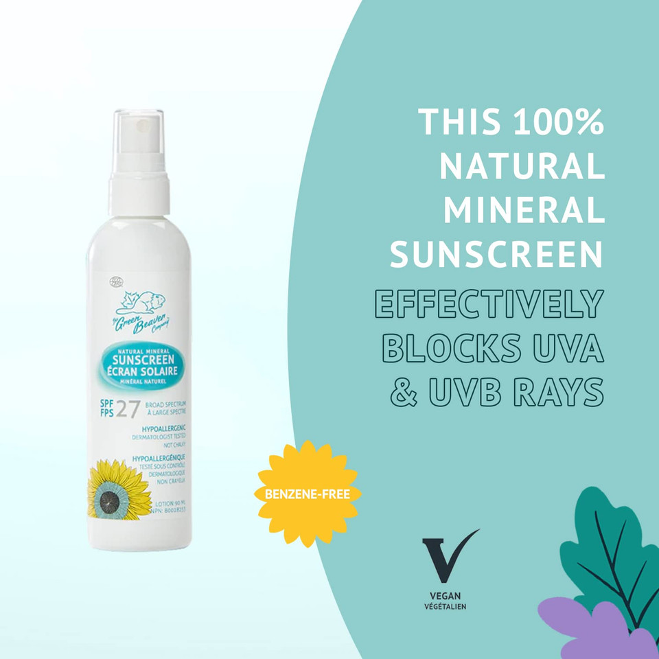 Green Beaver All-Natural Mineral Sunscreens (Spf 27 Spray Kids)