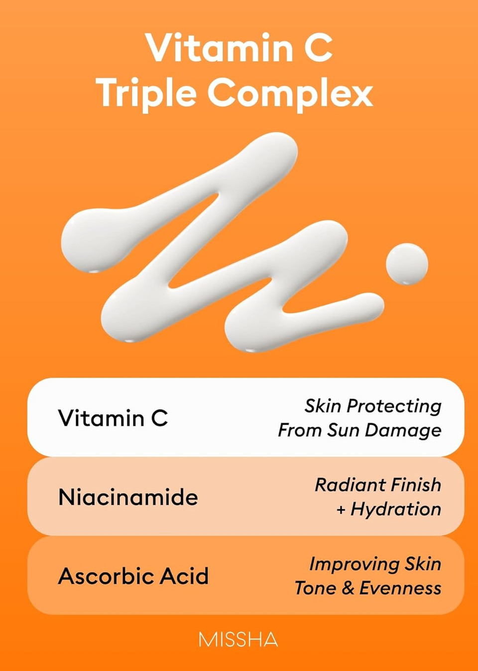 Missha All Around Vita C Sunscreen Spf 50/2.36 Fl Oz - Korean Sunscreen For Face With Vitamin C For Even Tone, Lightweight, Non-Sticky, Sebum Control