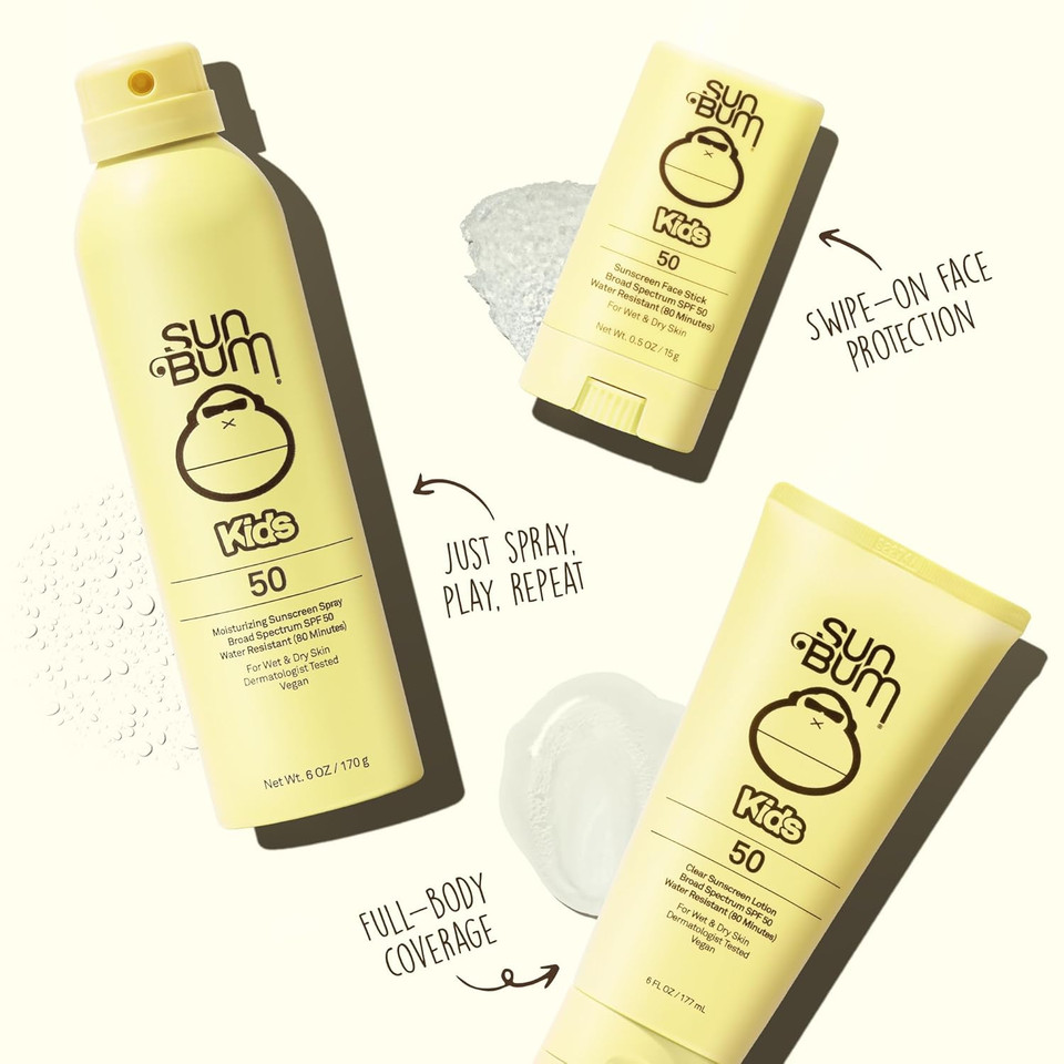 Sun Bum Kids Spf 50 Sunscreen Clear Body Spray - Broad Spectrum Water-Resistant With Vitamin E - Wet Or Dry Skin Application - Hawaii 104 Act Compliant (Without Octinoxate & Oxybenzone) - 6 Oz