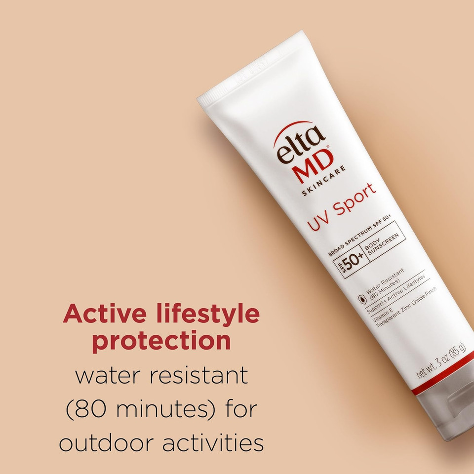 Eltamd Uv Sport Sunscreen Lotion, Spf 50 Body Sunscreen, Water And Sweat Resistant, Oil-Free, Zinc Oxide Formula