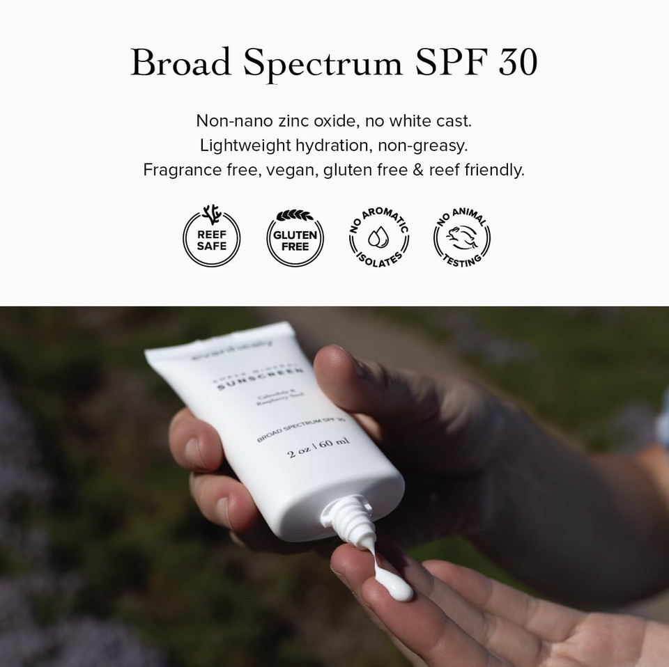 Evanhealy Sheer Mineral Sunscreen | Broad Spectrum Spf 30 | Non-Nano Zinc Oxide, No White Cast, Reef Friendly, Lightweight, Non-Greasy, Fragrance Free, Gluten Free, Vegan