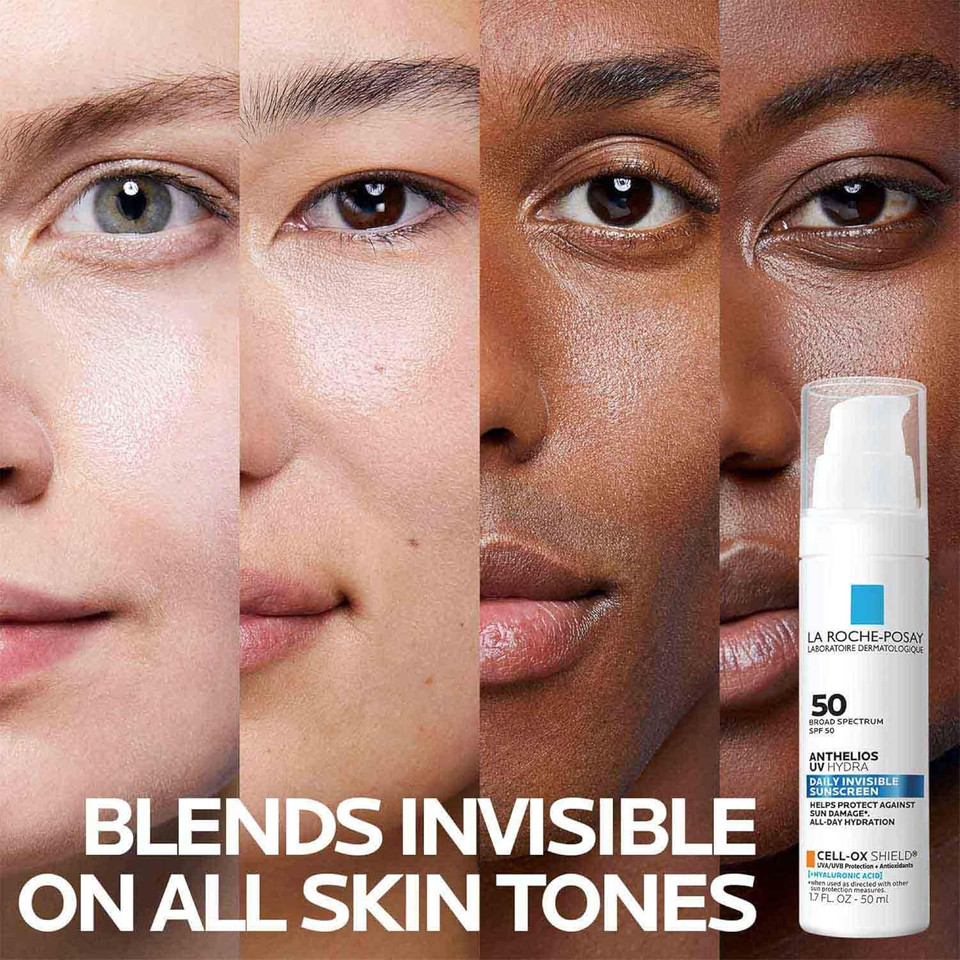 La Roche Posay Anthelios Uv Sunscreen Spf 50, Daily Sunscreen For Face In 3 Formulas, Uv Tone With Niacinamide, Uv Hydra With Hyaluronic Acid, Uv Clear With Azelaic Acid, Broad Spectrum Invisible Spf