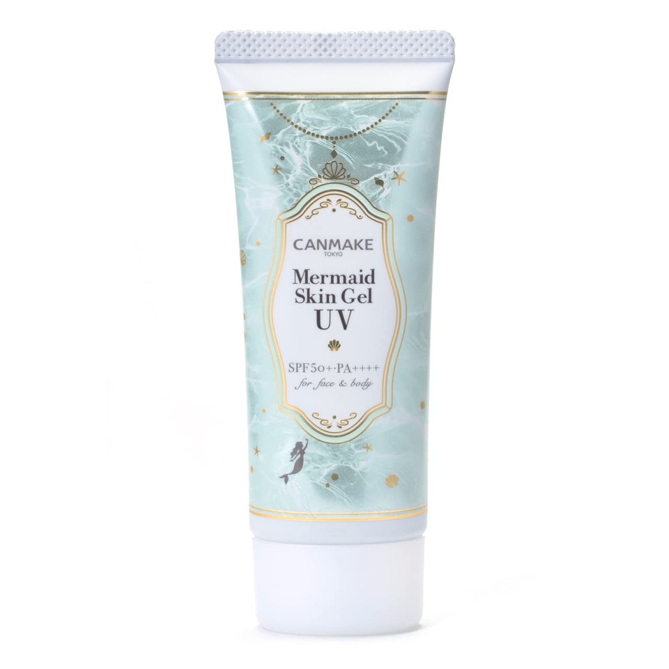 Canmake Mermaid Skin Gel 1.4 Oz (40G) Sunscreen, Off With Face Wash (C01 Cica*Mint)