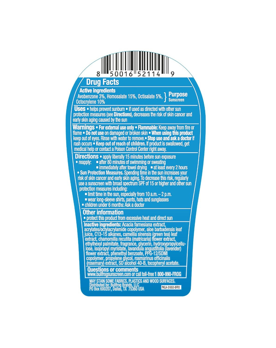 Bullfrog Quik Gel Sunscreen Spf 50 | Oxybenzone & Octinoxate Free | Broad Spectrum Moisturizing Uva/Uvb, 5Oz