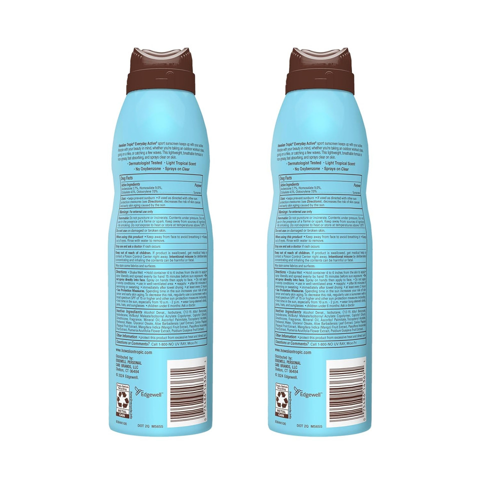 Hawaiian Tropic Weightless Hydration Clear Spray Sunscreen Spf 30 & Everyday Active Spray Sunscreen Spf 50, 6Oz | Hawaiian Tropic Sunscreen Spf 50, Sunblock, Oxybenzone No Sunscreen