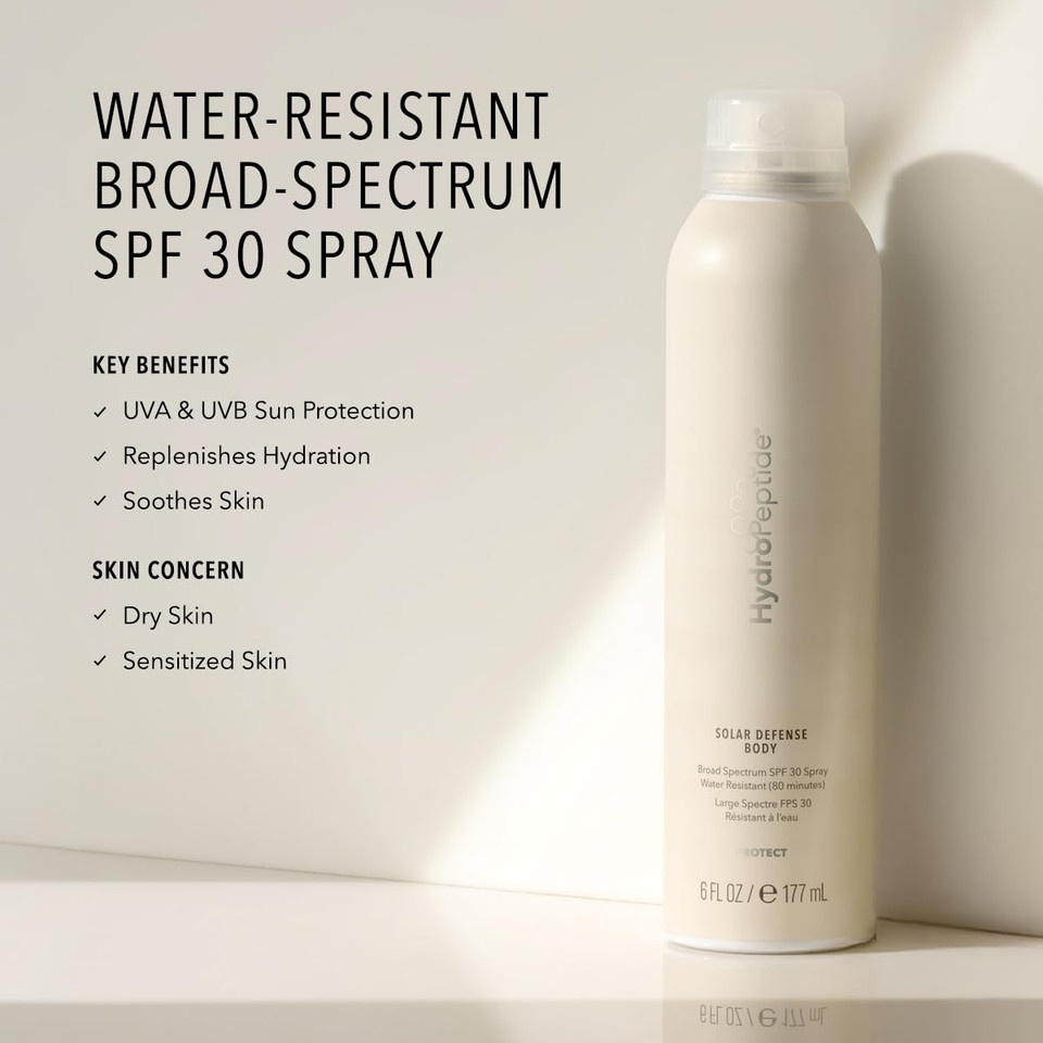Hydropeptide Solar Defense Body Spf 40, Broad Spectrum, Water Resistant Sunscreen, Hydrates And Soothes, 6 Ounce
