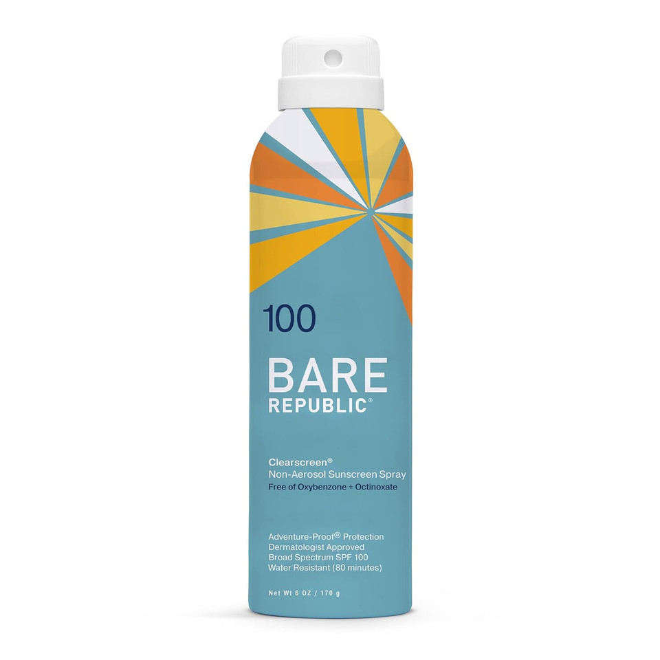 Bare Republic Clearscreen Sunscreen & Sunblock Spray With Vitamin E, 6 Fl Oz (Spf 100)