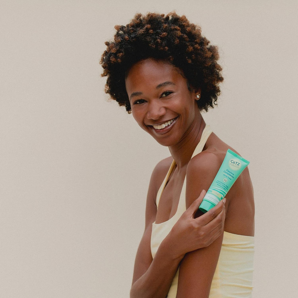 Cotz Skincare Flawless Complexion Richly Tinted | Facial Mineral Sunscreen | For Medium To Dark Skin Tones | All Skin Types | Broad Spectrum Spf 50 | 2.5Oz / 70 G