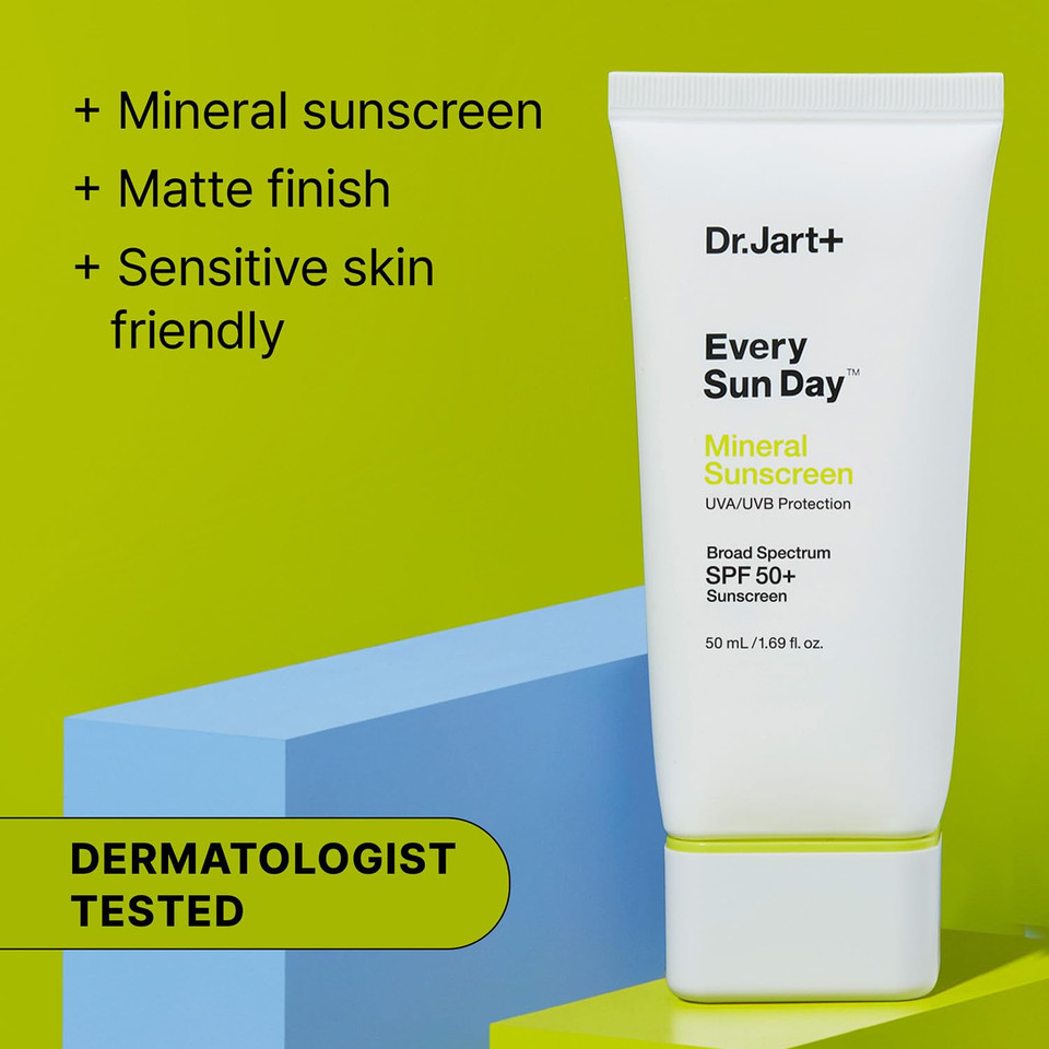 Dr.Jart+ Every Sun Day Mineral Korean Sunscreen Spf 50+ For Face | Korean Skin Care | Travel Size, 1.69 Fl Oz