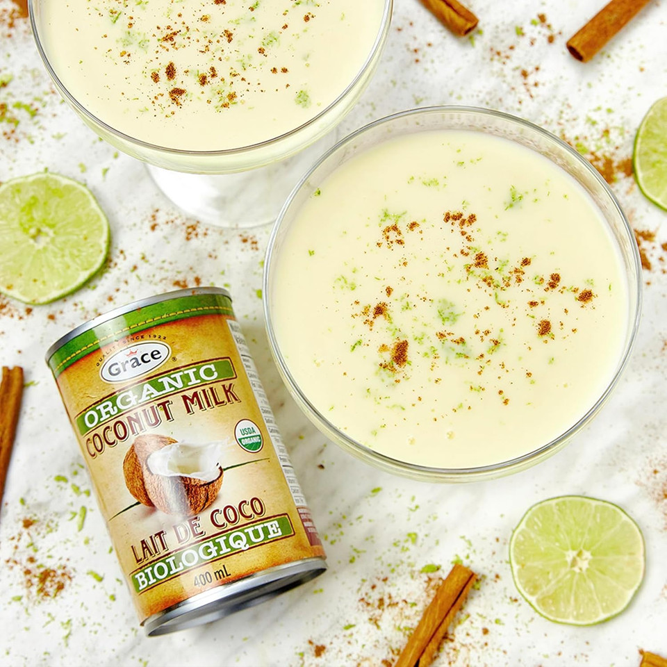 Grace Coconut Milk Lite 13.5Oz - Lite Milk Unsweetened - Coconut Milk Canned - Leche De Coco