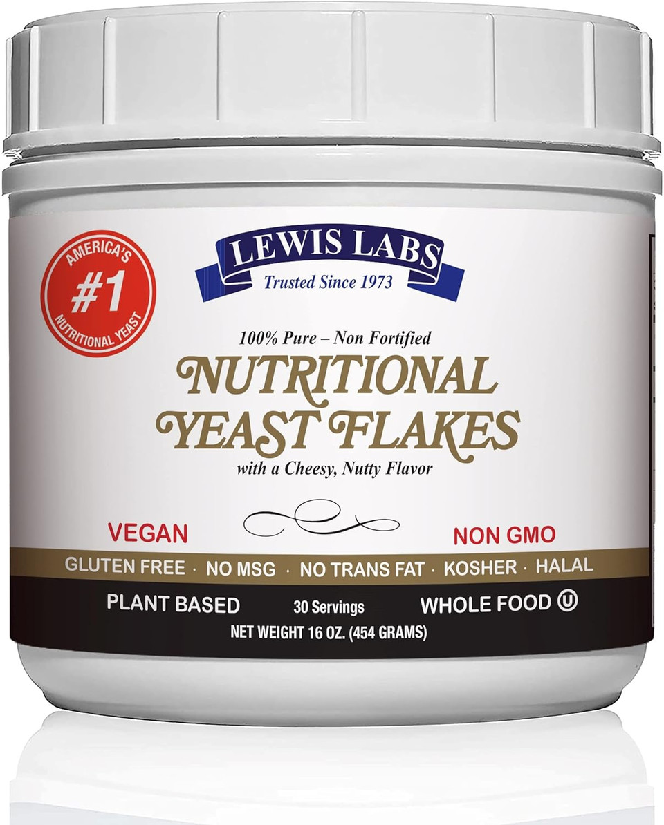 Nutritional Yeast Flakes Seasoning, Nooch For Vegan Cheese Powder Substitute 1 Lb - 100% Pure Non Fortified, Unsweetened - Kosher, Gluten Free, Non Gmo, Plant Based Protein, Dairy Free