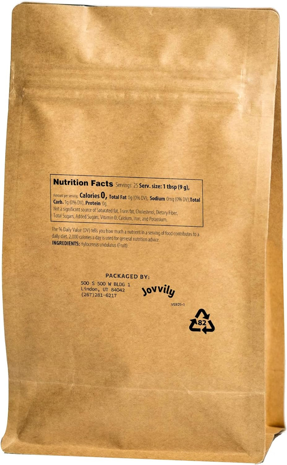 Jovvily Pitaya Powder 8 Oz. Dragon Fruit Superfood - Smoothies - Drinks